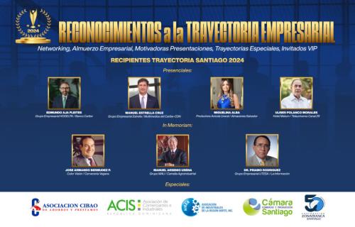 Recibirán personalidades "Reconocimientos Trayectoria Empresarial SANTIAGO 2024" de Revista El Mundo de los Negocios junto a organizaciones del exterior