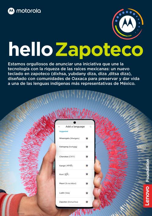 Motorola anuncia el nuevo teclado zapoteco: El dixhsa / diza se escribe, se comparte y ahora se teclea