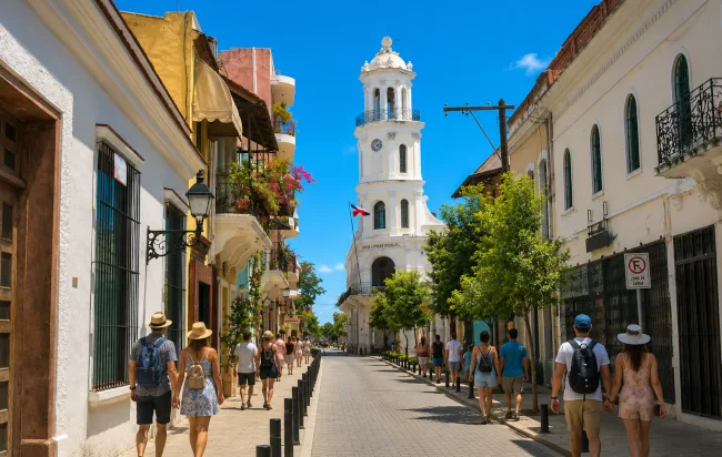 Historic street in Santo Domingo's Colonial City