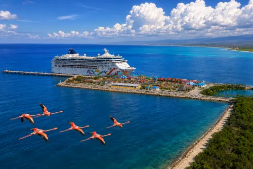 Cruise ship arriving at a Dominican tourism port