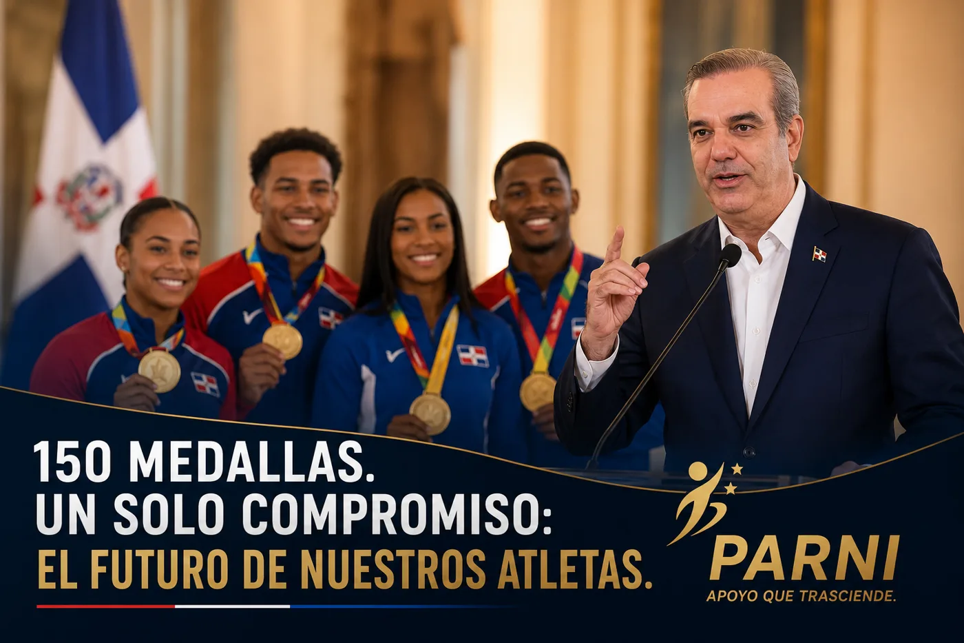 Abinader lleva las 150 medallas más allá del podio: todos entrarán al Parni