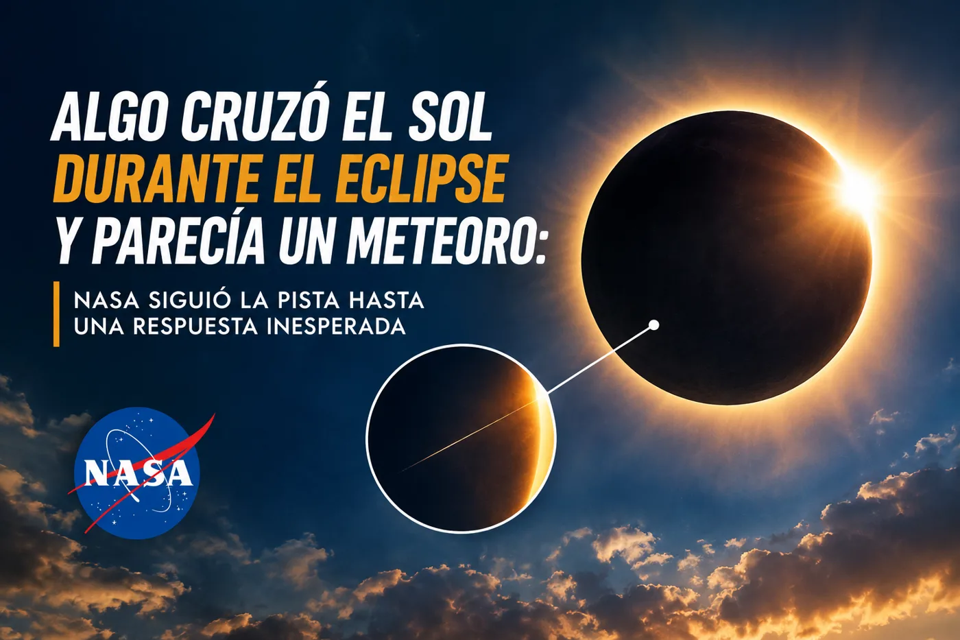Algo cruzó el Sol durante el eclipse y parecía un meteoro: NASA siguió la pista hasta una respuesta inesperada