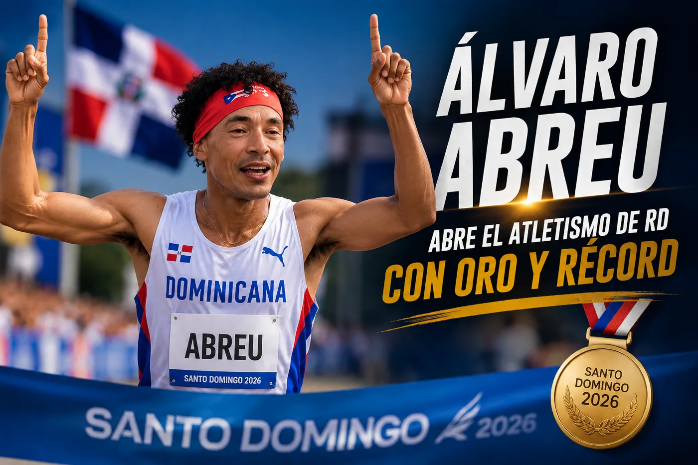 Álvaro Abreu abre el atletismo de RD con oro y récord