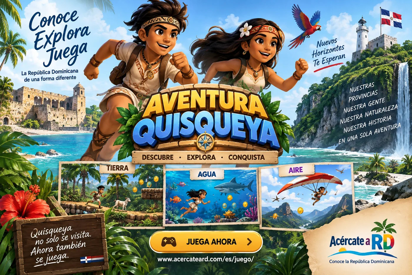 Aventura Quisqueya se lanza hoy: el nuevo juego que convierte el turismo en República Dominicana en una aventura 2D
