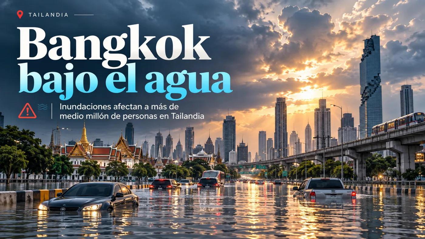 Bangkok bajo el agua: inundaciones afectan a más de medio millón de personas en Tailandia