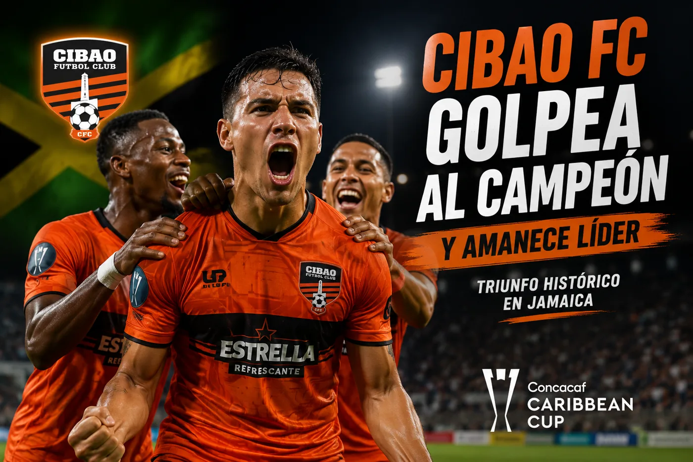 Cibao FC golpea al campeón en Jamaica y amanece líder: el triunfo que cambia su ruta en Concacaf