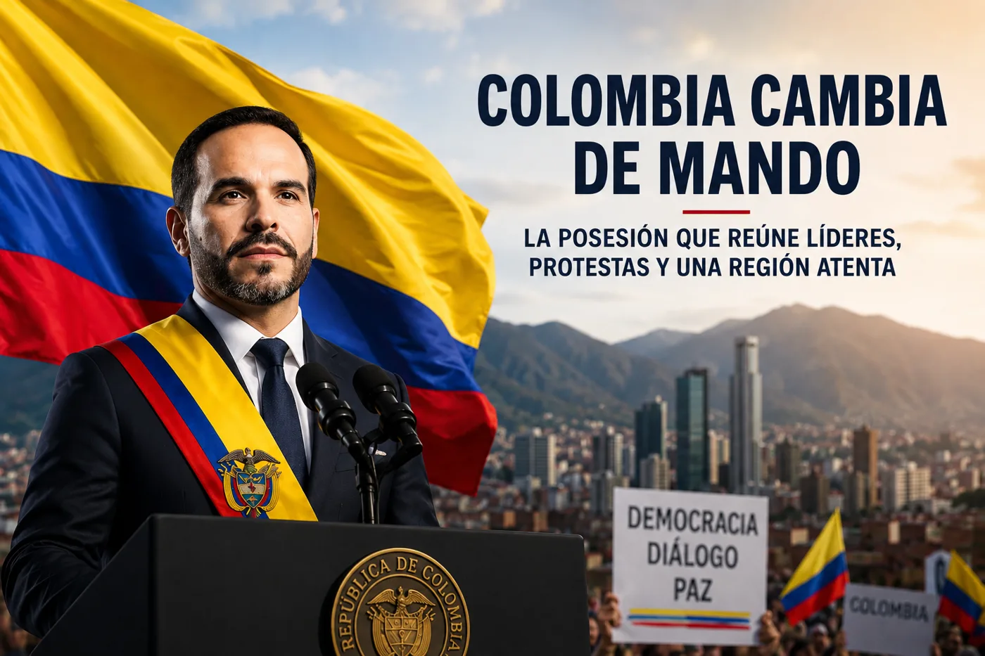 Colombia cambia de mando en medio de tensión: la posesión que reúne líderes, protestas y una región atenta