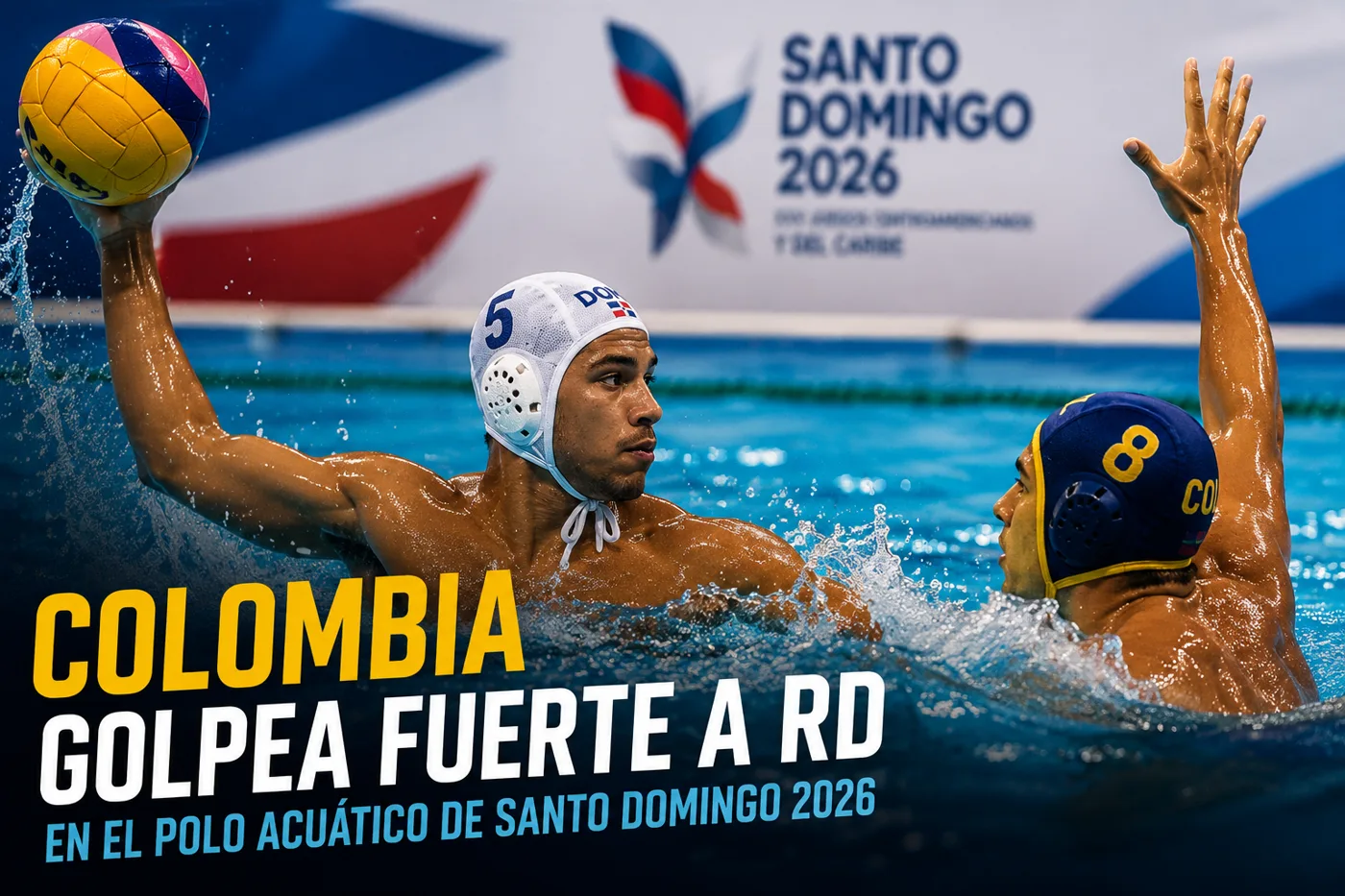 Colombia golpea fuerte a RD en el polo acuático de Santo Domingo 2026