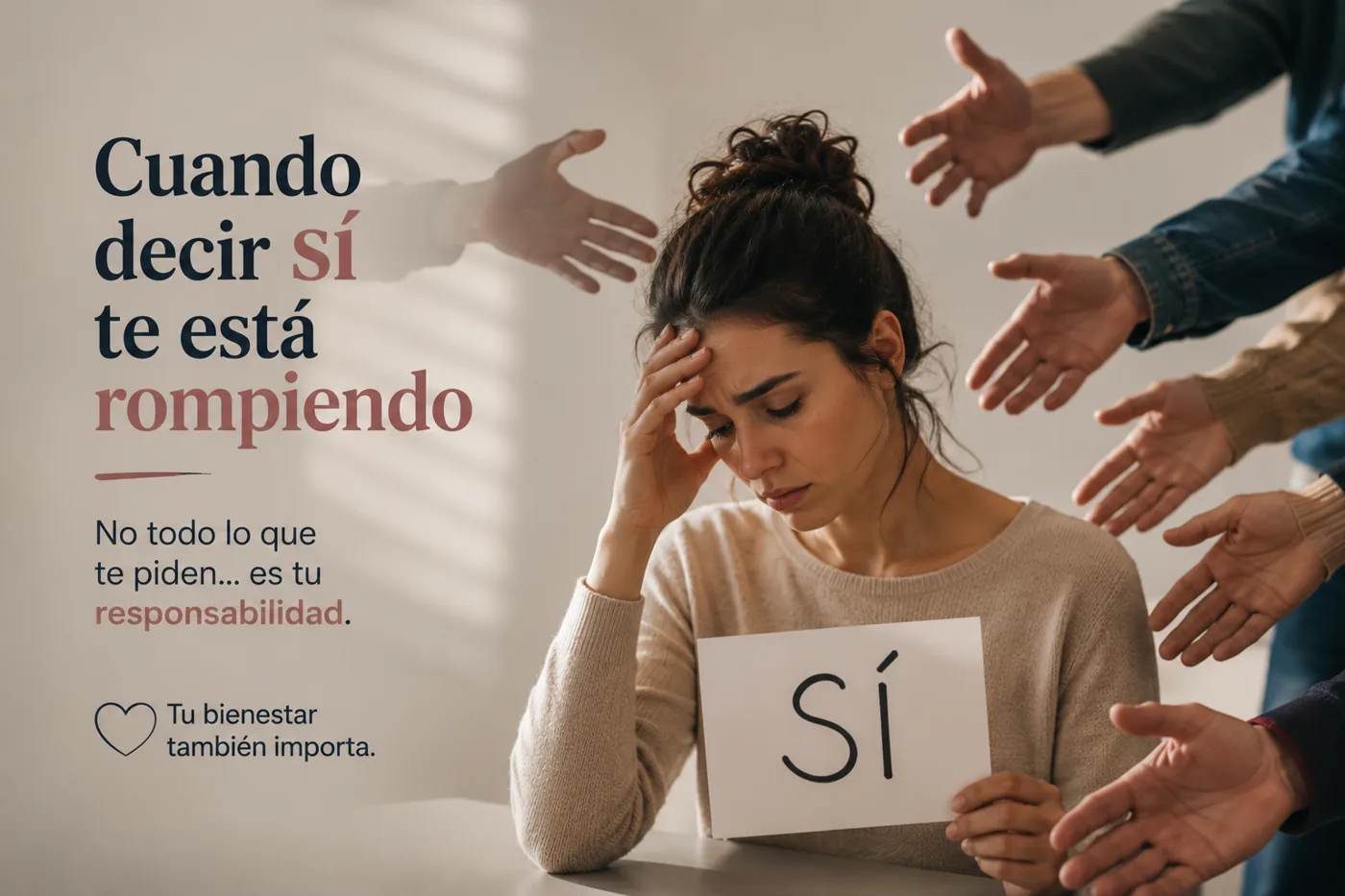 Cuando decir “sí” te está rompiendo: señales de complacencia excesiva y miedo al rechazo