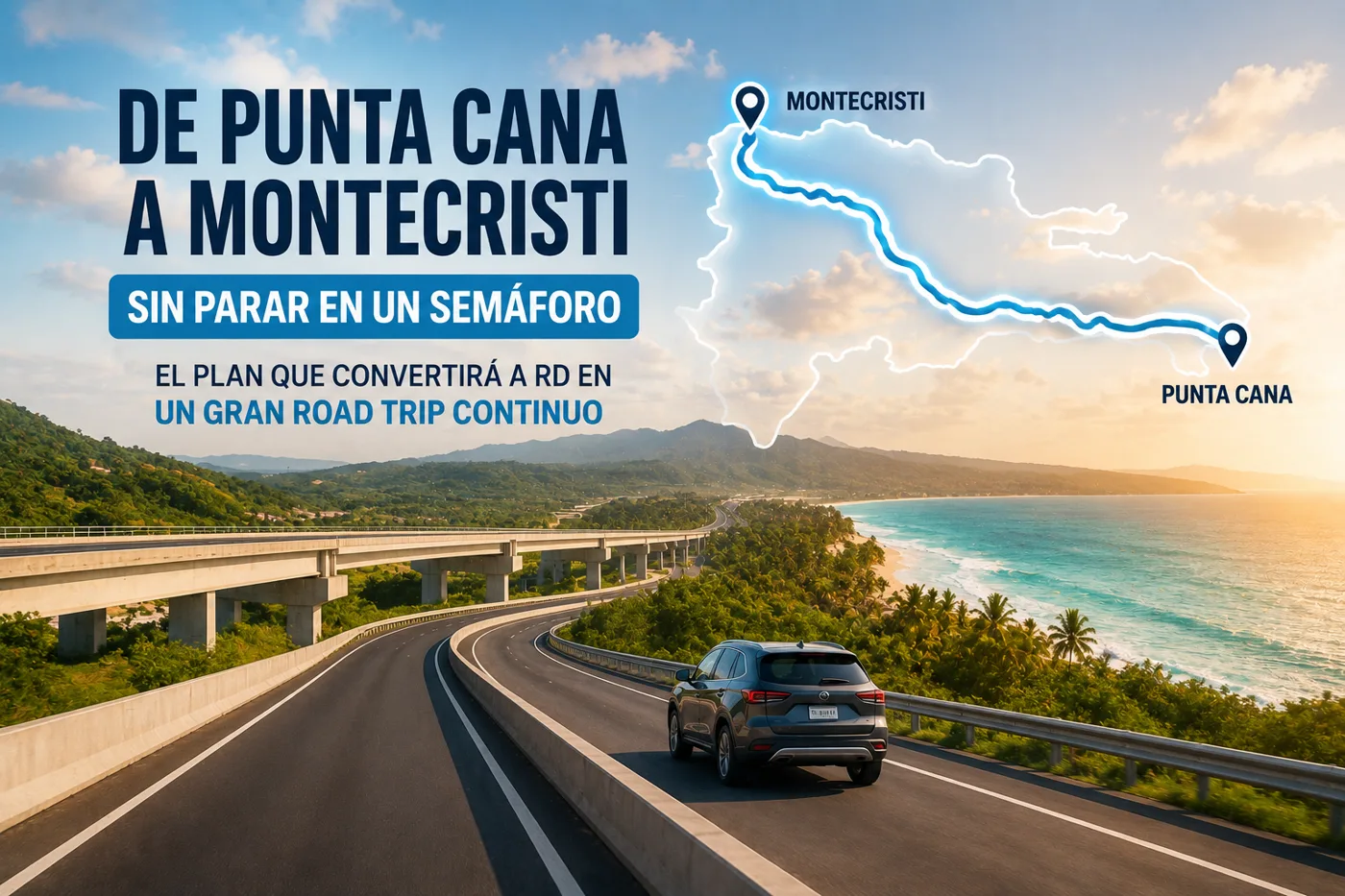 De Punta Cana a Montecristi sin parar en un semáforo: el ambicioso plan que quiere convertir RD en un gran road trip continuo