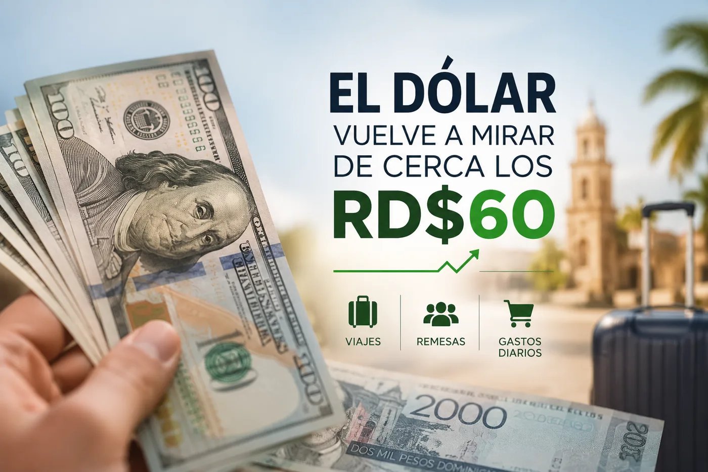 El dólar vuelve a mirar de cerca los RD$60: así puede sentirse en los viajes, remesas y gastos diarios en RD