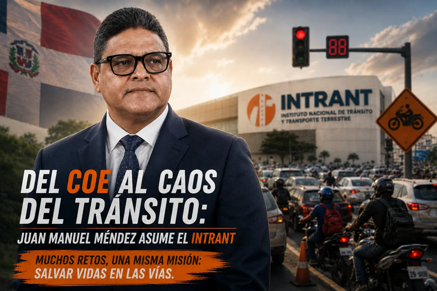 El hombre de las emergencias entra al caos del tránsito: Juan Manuel Méndez recibe un INTRANT lleno de pendientes