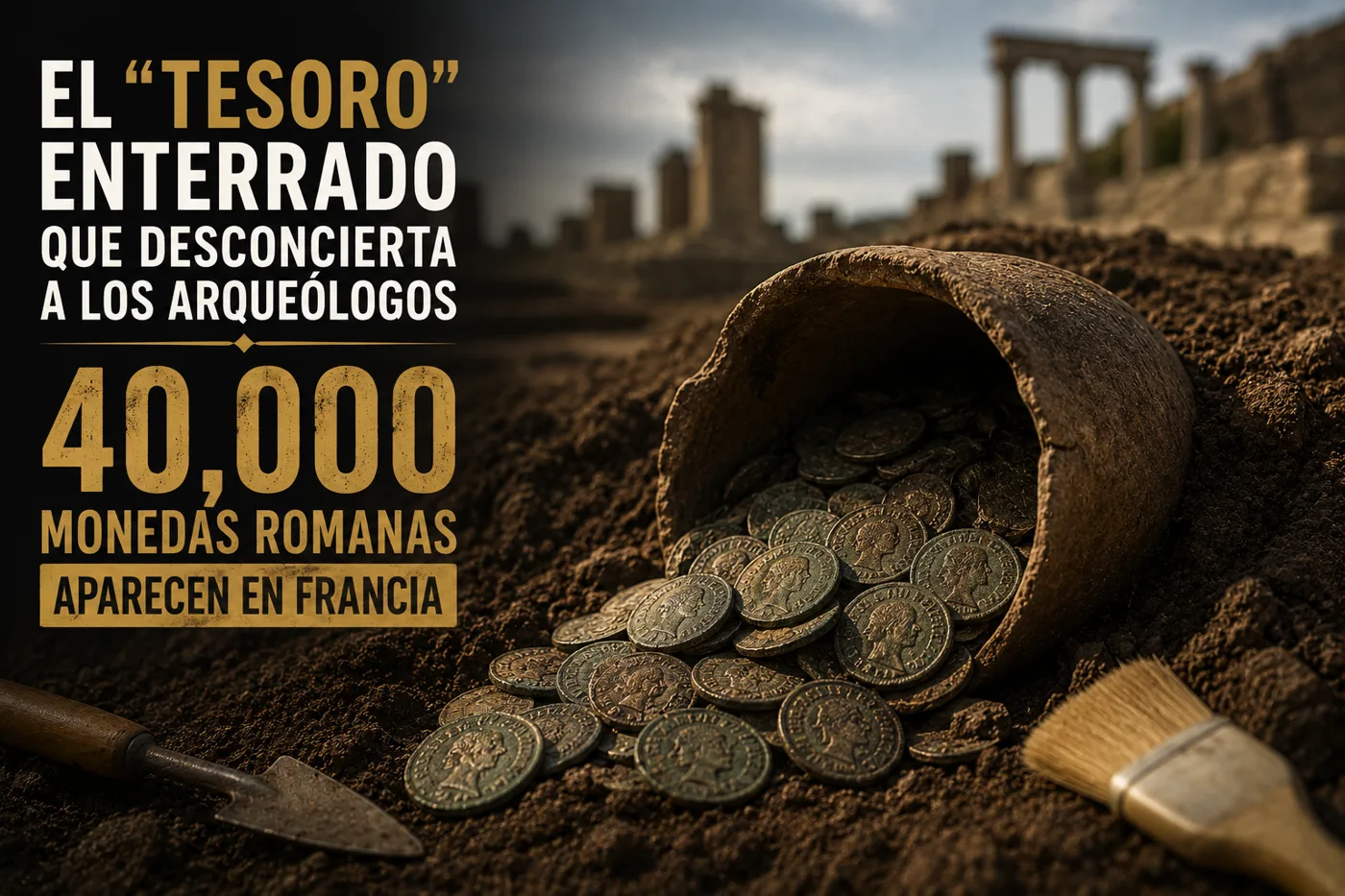 El “tesoro” enterrado que desconcierta a los arqueólogos: 40,000 monedas romanas aparecen en Francia