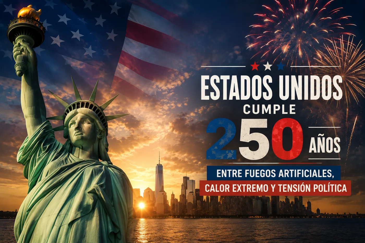 Estados Unidos cumple 250 años entre fuegos artificiales, calor extremo y tensión política
