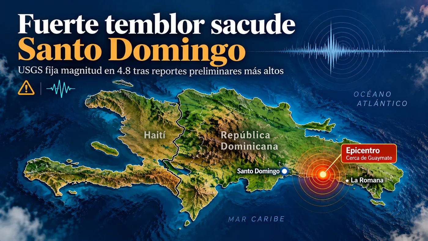 Fuerte temblor sacude Santo Domingo: USGS fija magnitud en 4.8 tras reportes preliminares más altos