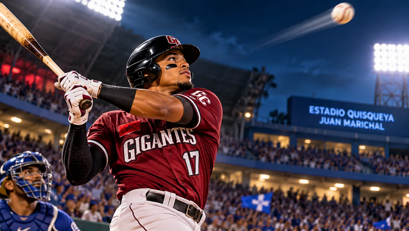 Jefferson Rojas sacude el Quisqueya: dos jonrones hunden al Licey y ponen a los Gigantes en la cima