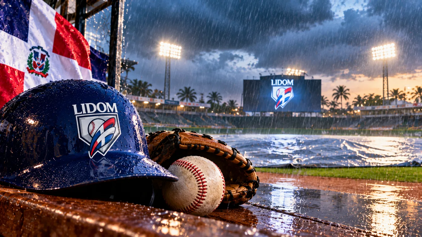 La lluvia paraliza la pelota dominicana: LIDOM suspende sus tres partidos y anuncia nuevas fechas