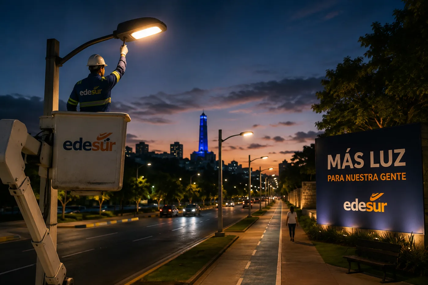 Más luz en las calles: Edesur instala casi 10,000 luminarias para reforzar seguridad y movilidad
