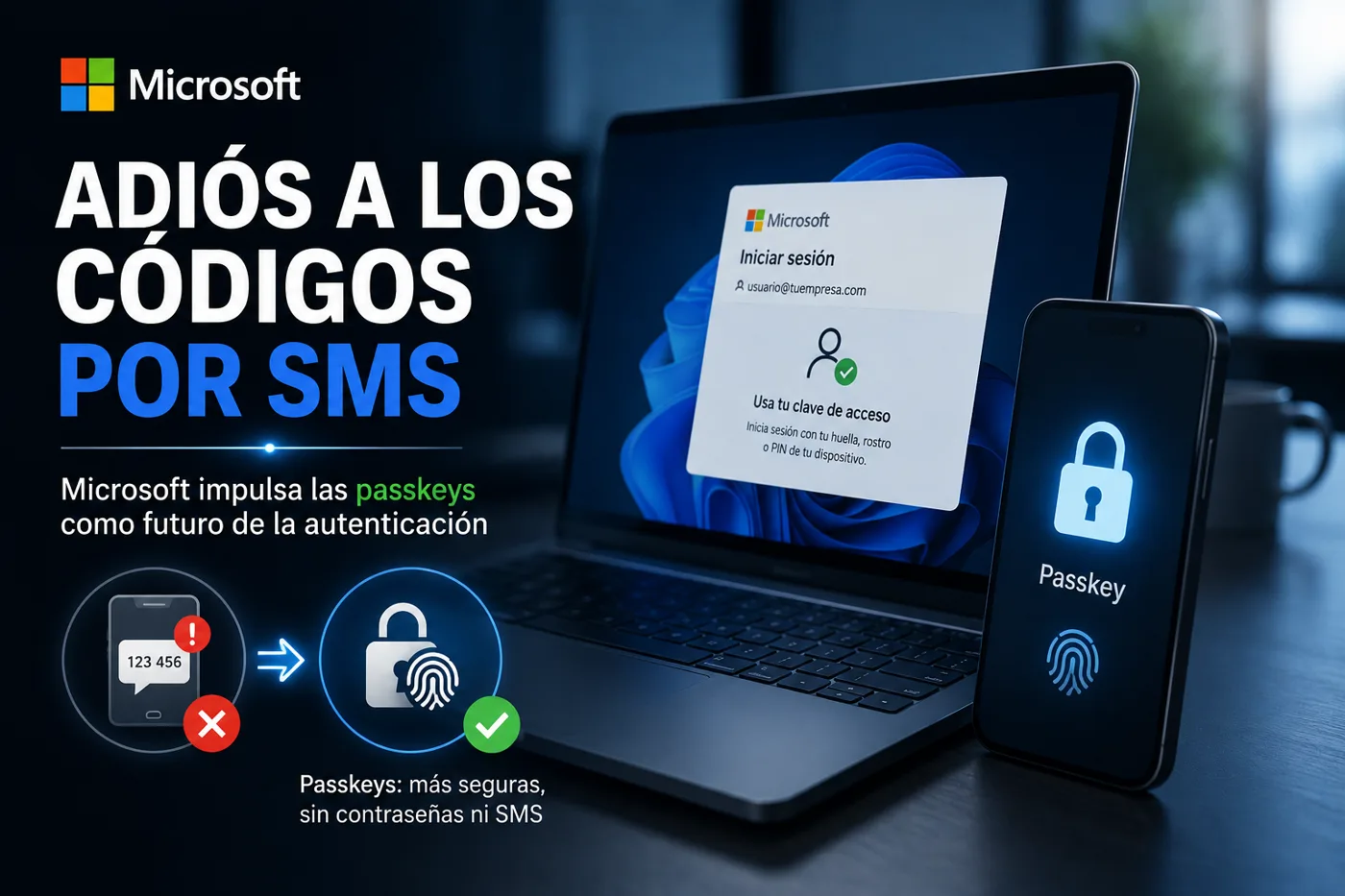 Microsoft empieza a despedirse de los códigos por SMS: si tu trabajo usa Microsoft 365, este cambio puede aparecerte al iniciar sesión