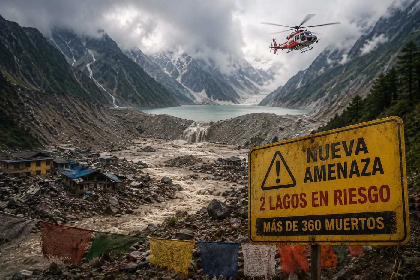 Nepal y Tíbet enfrentan una segunda amenaza: más de 360 muertos y dos nuevos lagos podrían volver a desatar el desastre