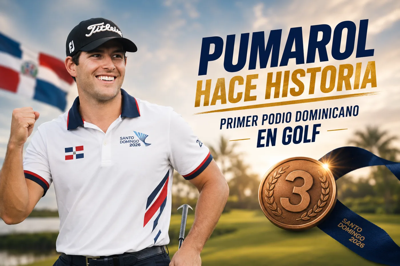 Pumarol hace historia con el primer podio dominicano en golf