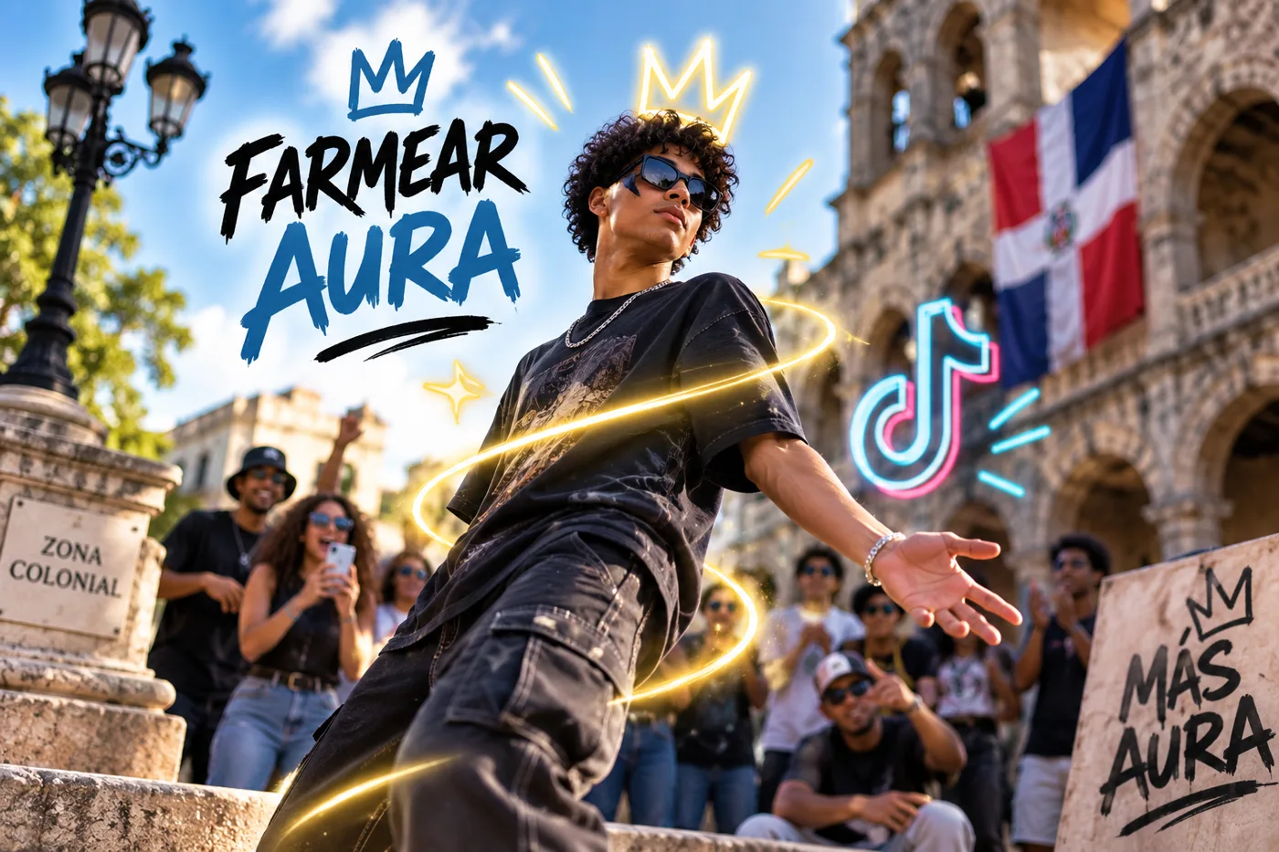 ¿Qué rayos es “farmear aura”? El meme salió de TikTok, tomó la Zona Colonial y ahora quiere conquistar Santiago