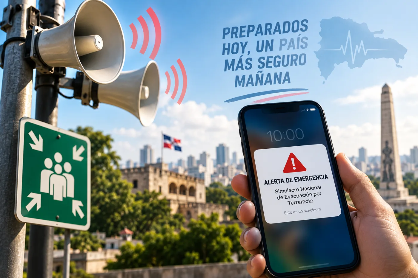 RD activará sirenas y probará alertas en celulares este martes: lo que debes saber del gran simulacro por terremoto