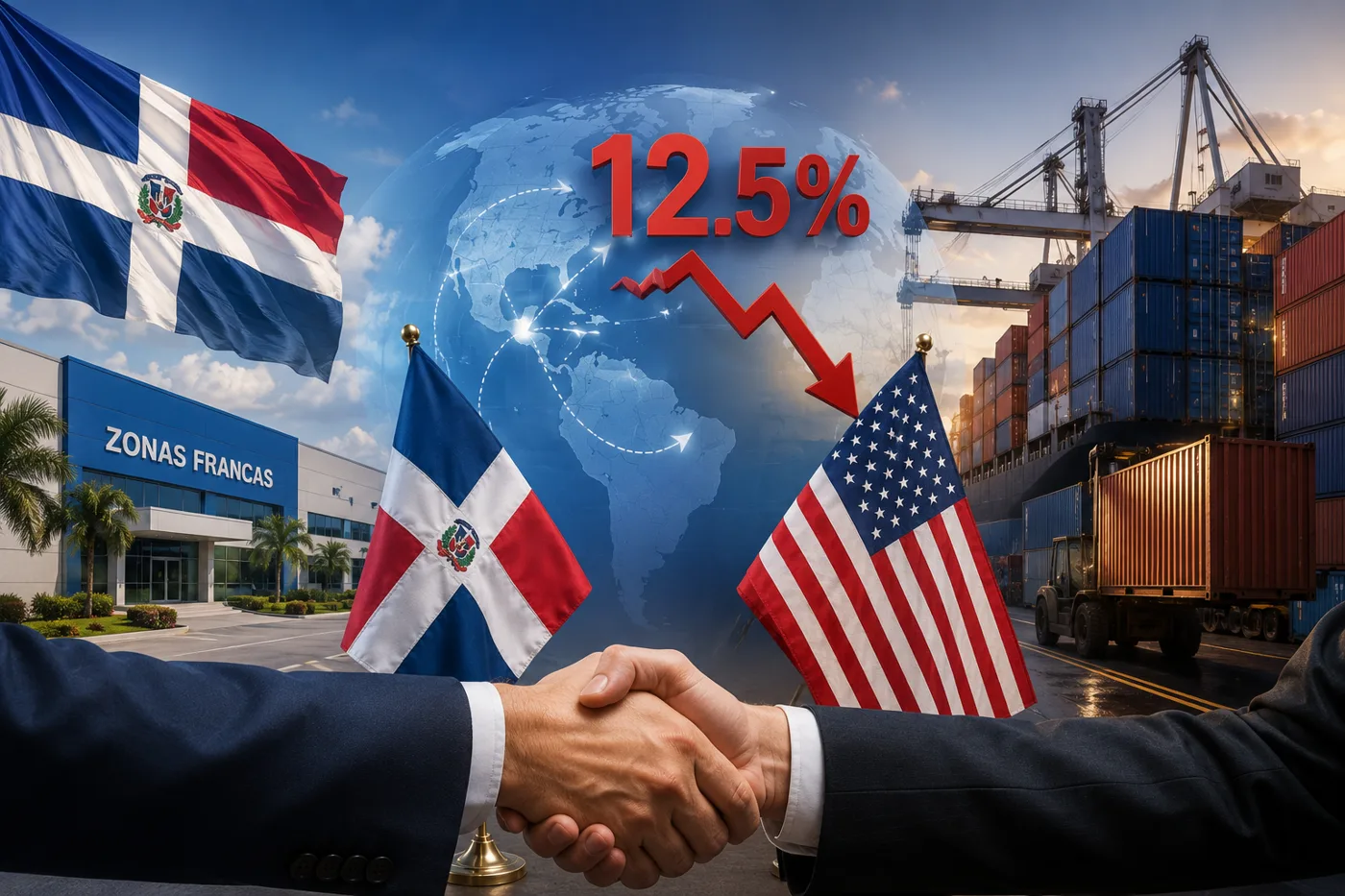 RD intenta bajar el golpe del 12.5 %: Abinader abre una negociación con EE.UU. y pone las zonas francas en el centro