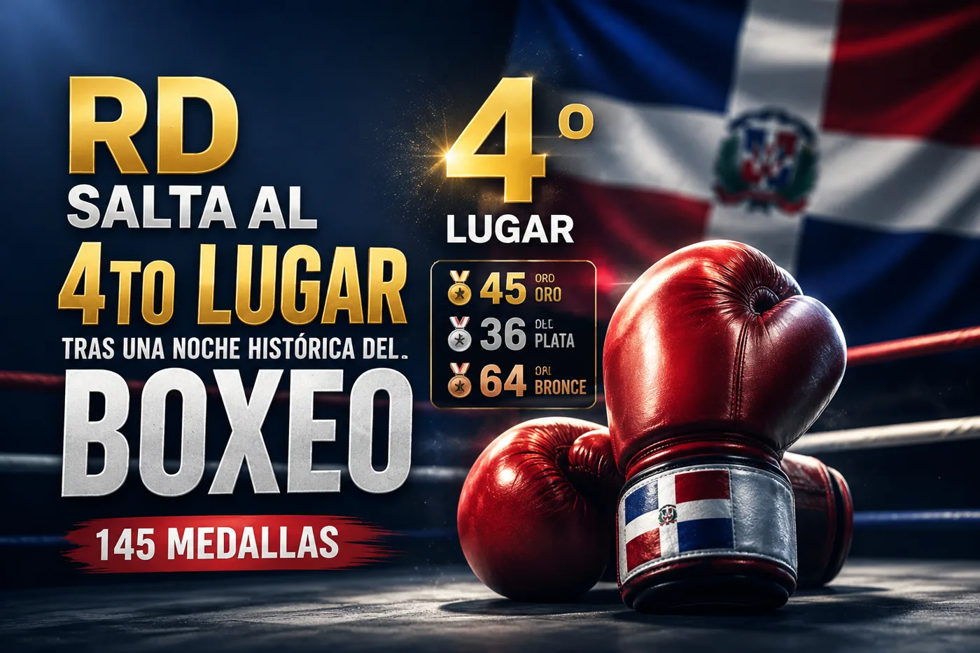 RD salta al cuarto lugar tras una noche histórica del boxeo