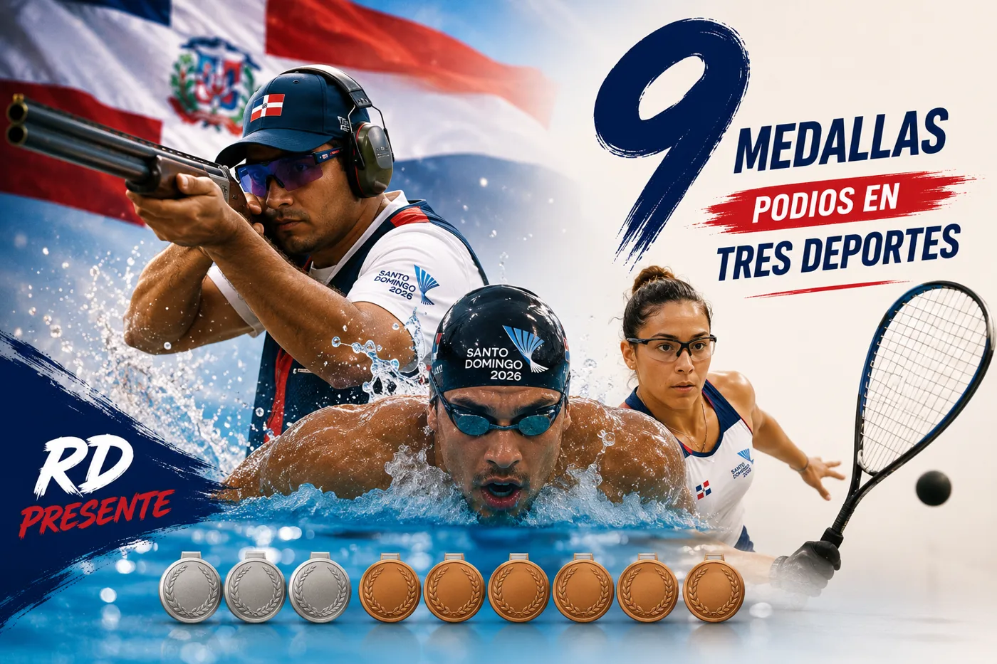RD suma nueve medallas con podios en tres deportes
