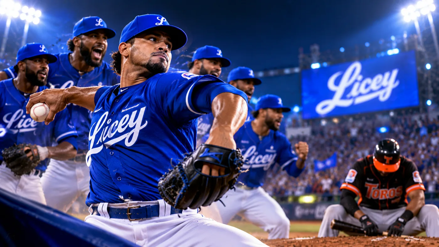 ¡Siete brazos, cero hits! El Licey hace historia ante los Toros y toma el liderato de LIDOM
