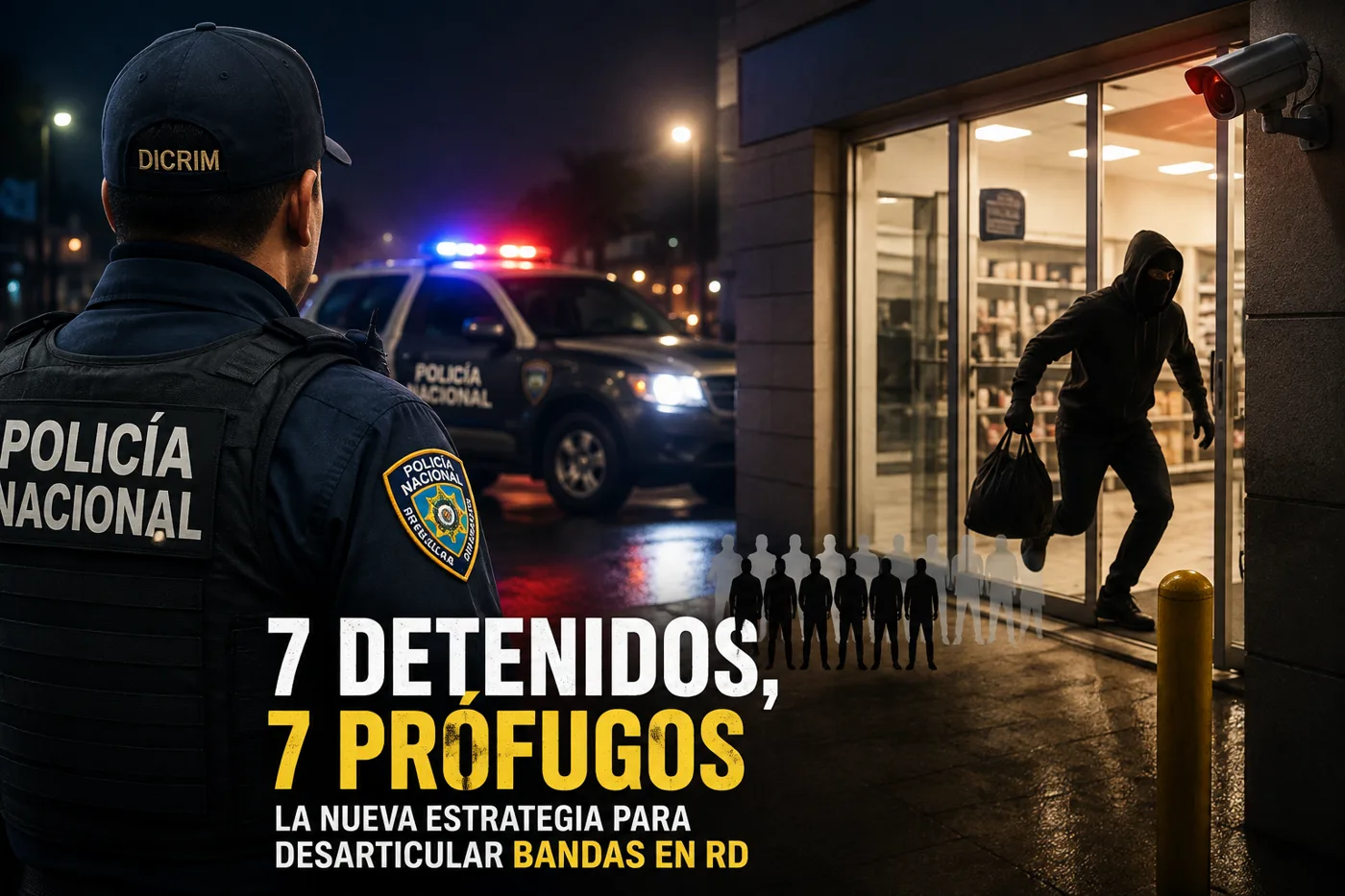 Siete detenidos, siete prófugos y una nueva táctica: así está persiguiendo la Policía a las bandas que asaltan comercios en RD