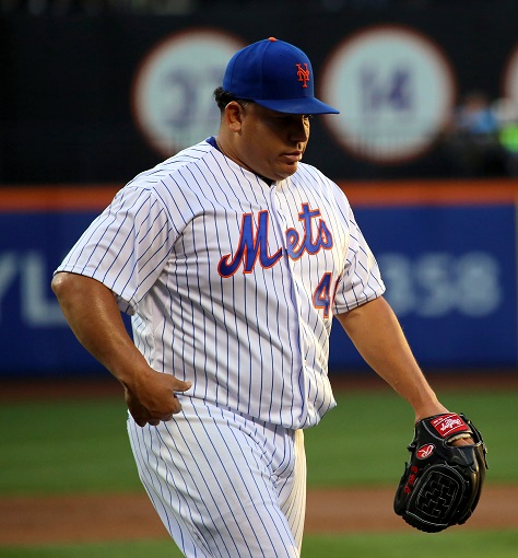 El pitcher de los Mets Bartolo Colón da el primer cuadrangular en toda su carrera
